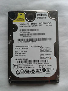 

Винчестер для ноутбука 120GB Western Digital SATA 2,5" бу