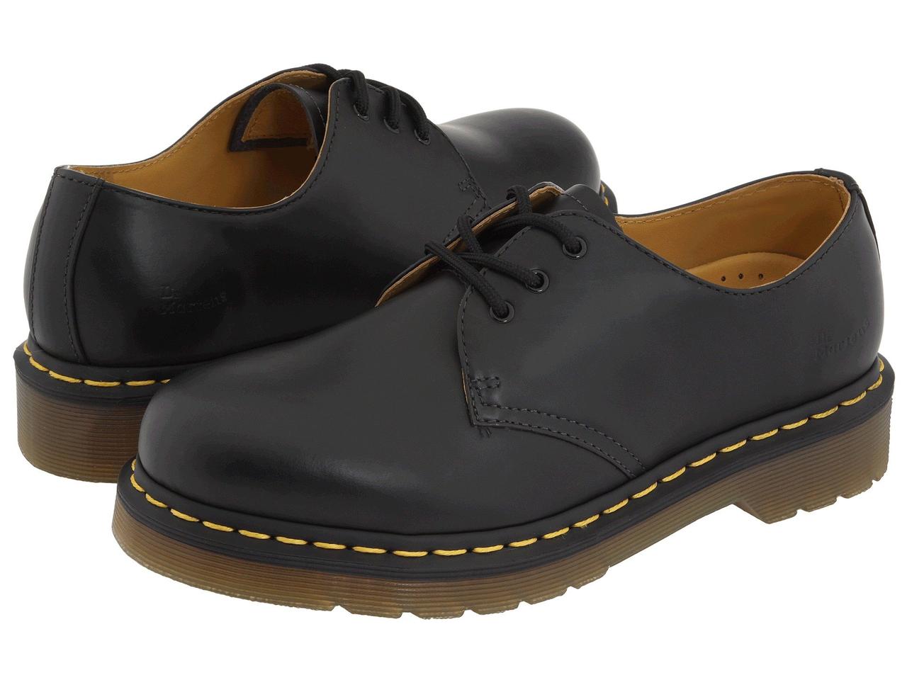 

Туфли (Оригинал) Dr. Martens 1461 3-Eye Gibson Black Smooth