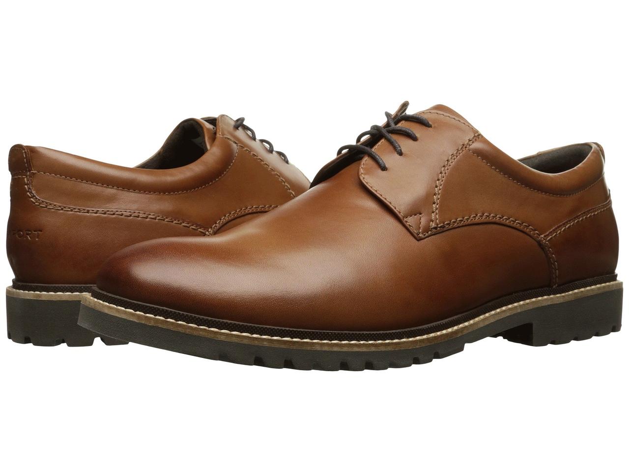 

Туфли (Оригинал) Rockport Marshall Plain Toe Oxford Cognac Leather