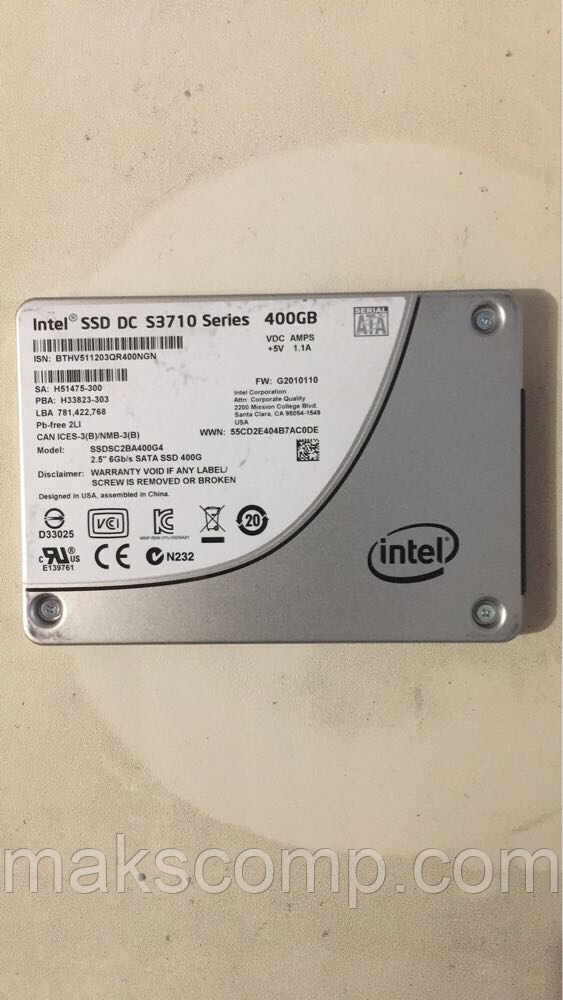 SSD Intel DC S3710 Series 400GB 2.5" SATAIII MLC (SSDSC2BA400G4)(б/у), цена  3200 грн., купить в Одессе — Prom.ua (ID#450636397)