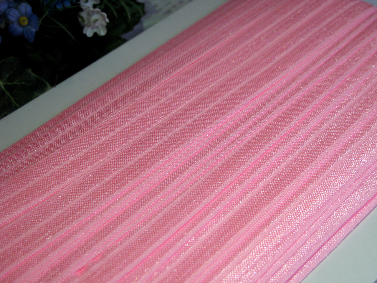 Бейка - резанка (лента-стрейч). Цвет розовый 1.5 см