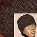 Чоловіча в'язана шапка коричневого кольору спортивного силуету, фото 5