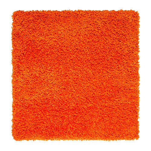 ХАМПЭН Ковер, длинный ворс, оранжевый, 80х80, 30305759, IKEA, ИКЕА, HAНет в наличии