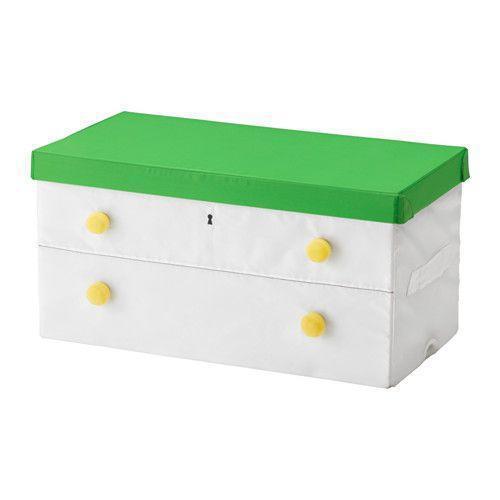 ФЛЮТТБАР Коробка с крышкой, зеленый, белый, 60328844, ИКЕА, IKEA, FLYT