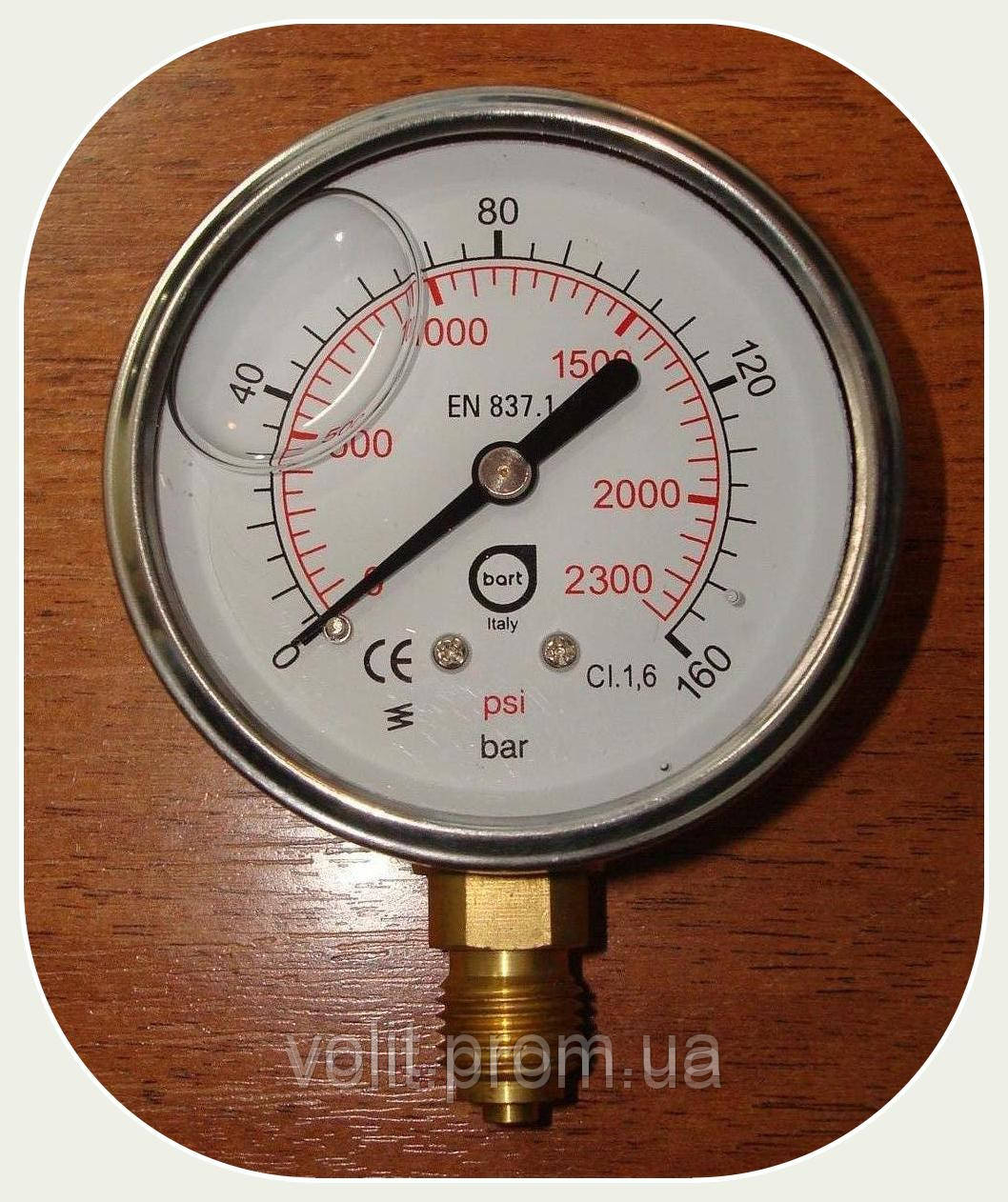 

Манометр глицериновый (радиальный) DN 63, G1/4'' 0-160Bar (0-16MPa) "Bart"