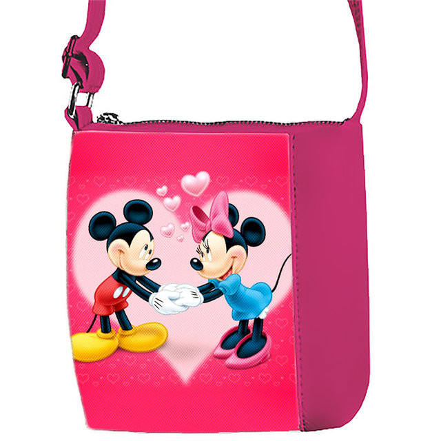 

Розовая сумка для девочки с принтом Мики маус