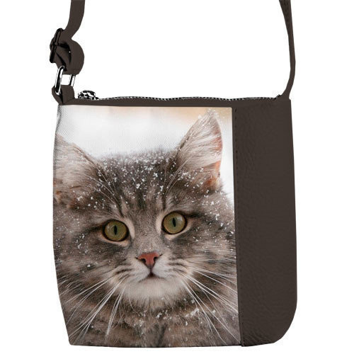 

Серая сумка для девочки с принтом кошка
