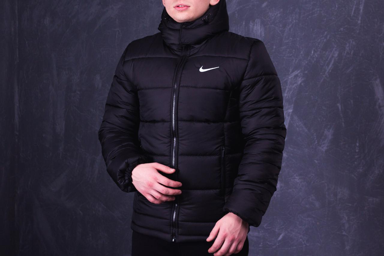 Мужская зимняя куртка Nike Classic черная до -25*С (Найк) Парка Пуховик с  капюшоном теплая ТОП: продажа, цена в Киеве. куртки мужские от "Panda-shop"  - 641388438