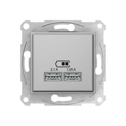 

Розетка USB 5В 2.1А, Sedna алюминий