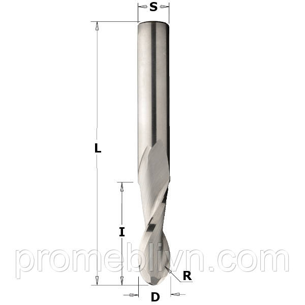 

Фреза D=15,88 I=57,15 S=15,88 Z=2 HWM L=109,5 R=7,94