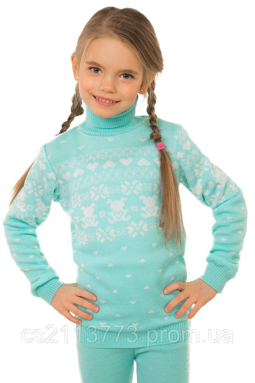 Теплый осенне-весенний свитер для девочек 104-122р