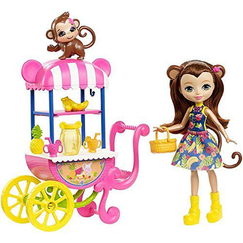 Игровой набор Энчантималс Фруктовая корзинка кукла Мери с обезьянкой  