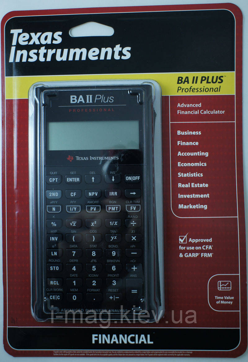 Финансовый калькулятор BA II Plus Professional Pro Texas ...