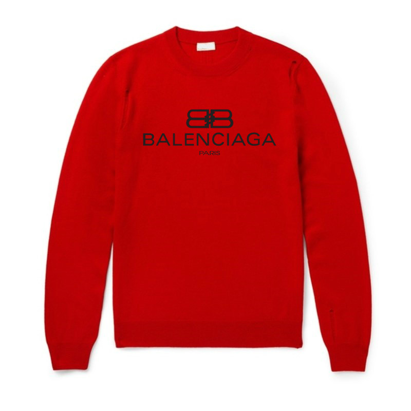 

Свитшот Balenciaga красный с логотипом, унисекс (мужской, женский, детский)