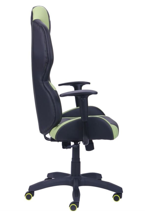 Кресло VR Racer Zeus черный, PU черный/зеленый (Фото 2)