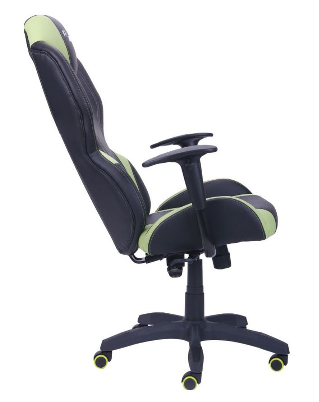 Кресло VR Racer Zeus черный, PU черный/зеленый (Фото 4)