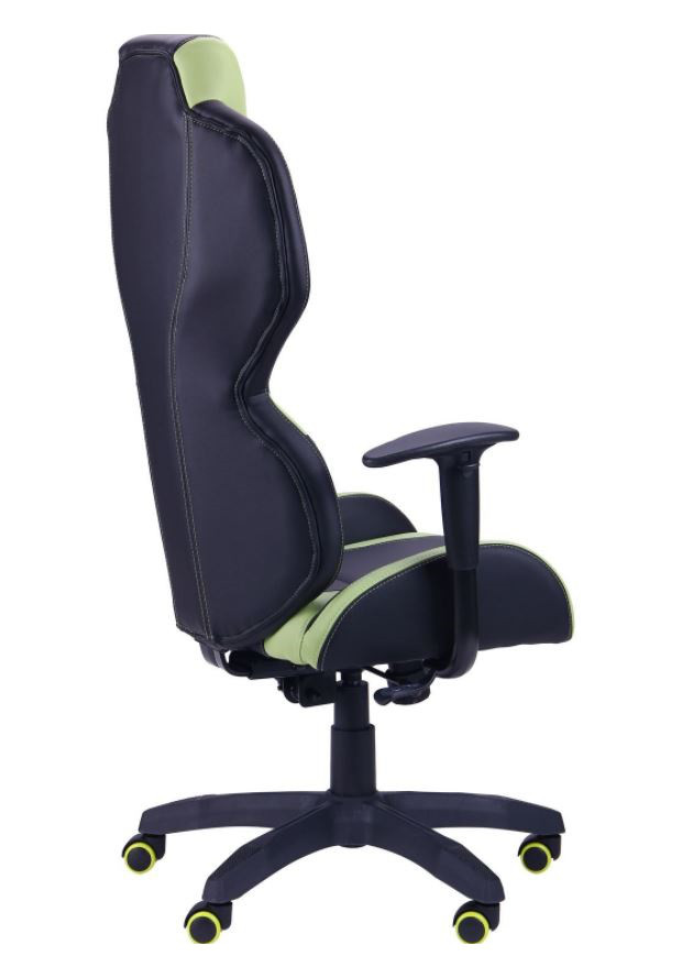 Кресло VR Racer Zeus черный, PU черный/зеленый (Фото 5)