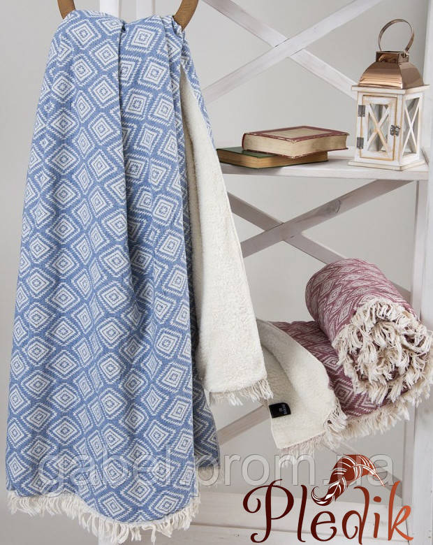 

Плед микроплюш 125х170 BARINE DIAMOND THROW DENIM, Голубой