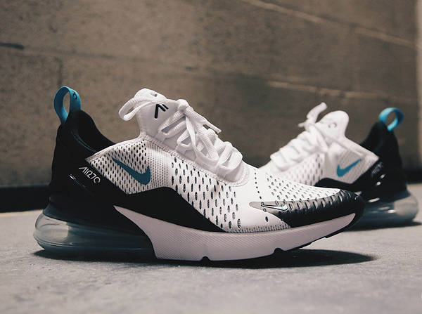 teal and white air max 270