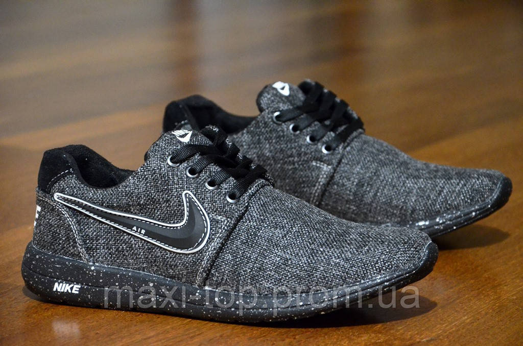 

Кроссовки реплика Roshe Run реплика мужские темно серые весна лето легкие (Код: М319) 43, Темно-серый