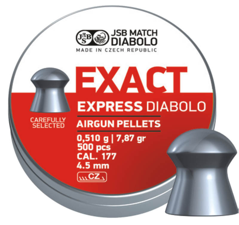 

Пули пневматические JSB Diabolo Exact Express, 500 шт/уп, 0,51 г, 4,52 мм