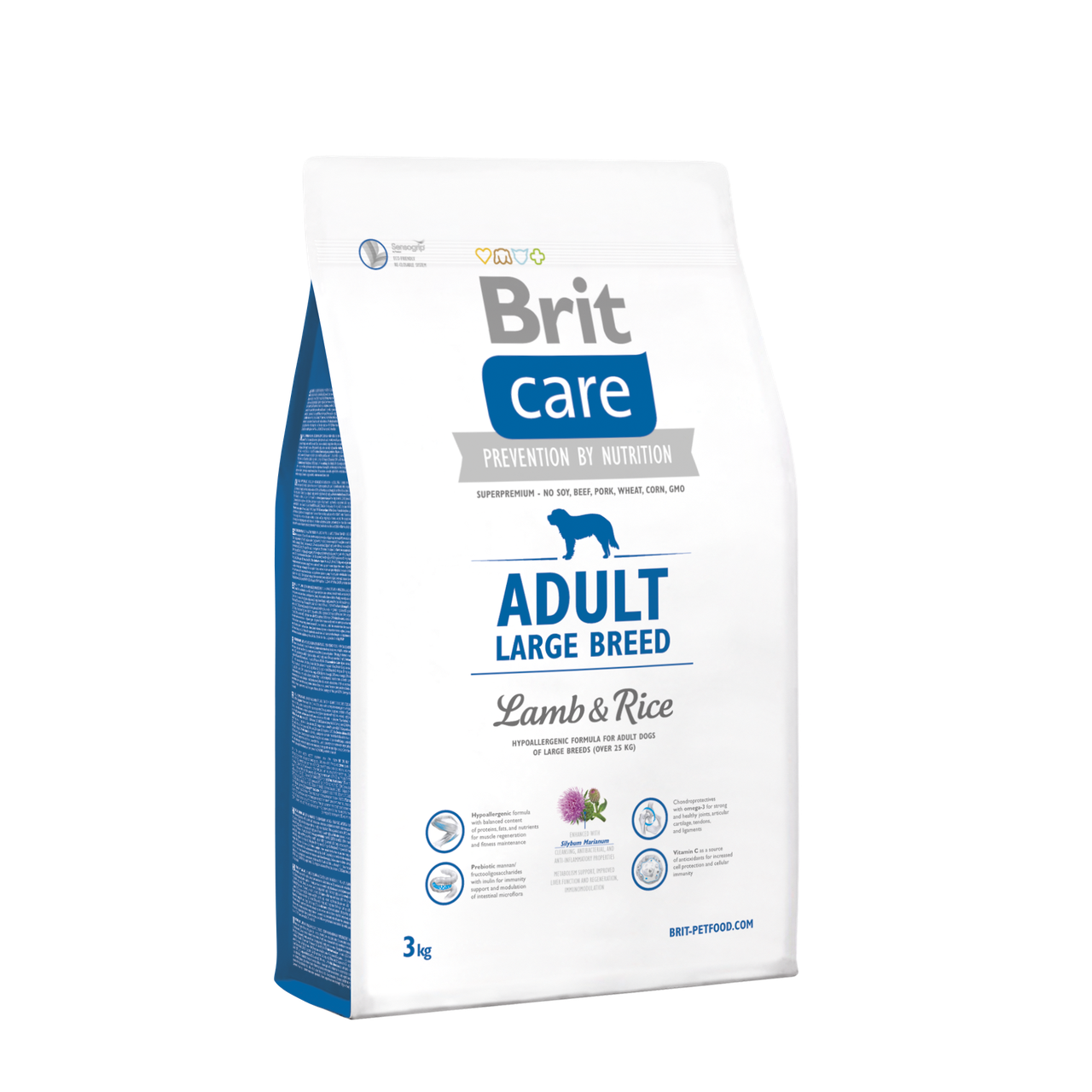 

Сухой корм для взрослых собак крупных пород Brit Care Adult Large Breed Lamb & Rice 3кг