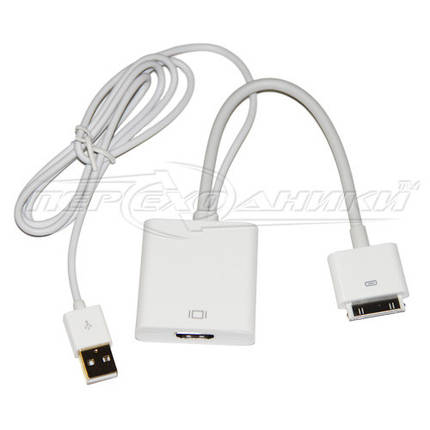 Адаптер Apple 30-pin to HDMI (F) + USB живлення, 0.15 м, фото 2