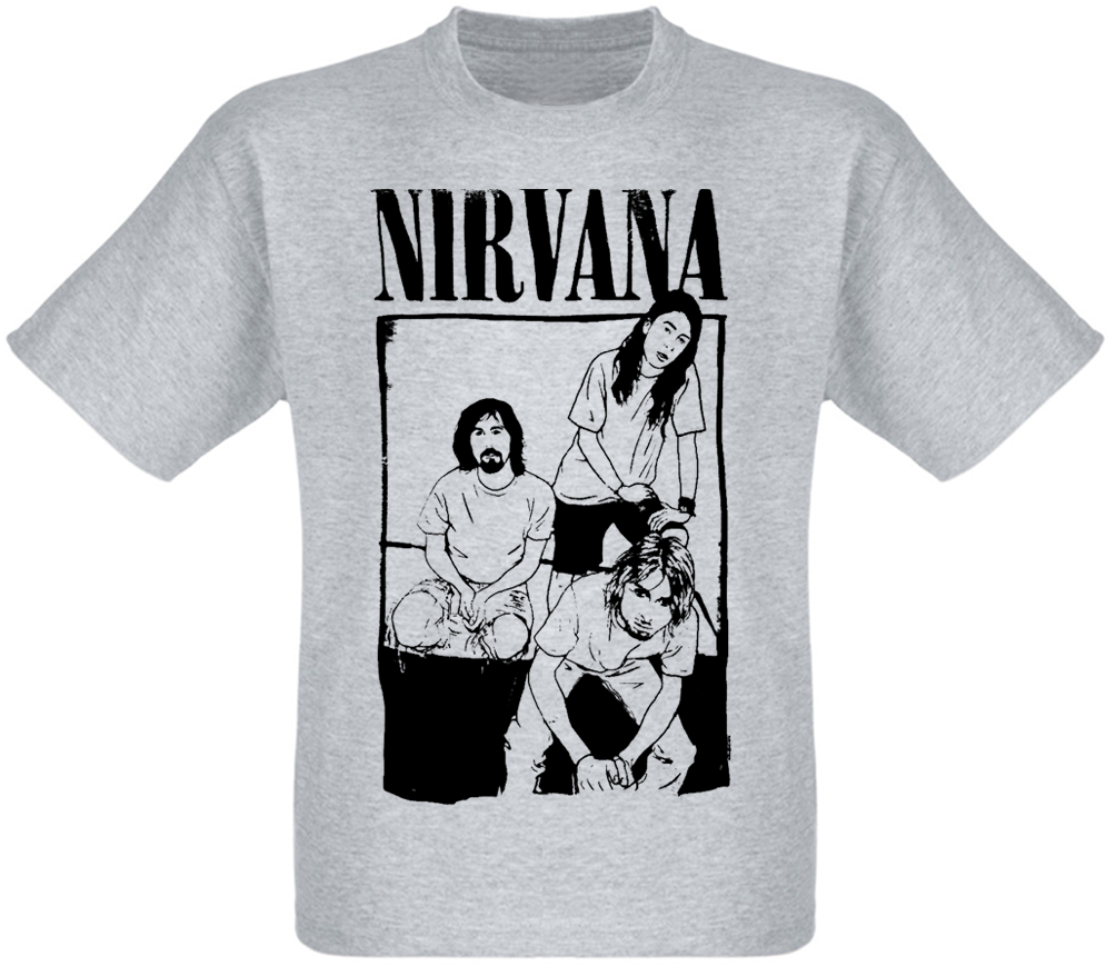 

Футболка Nirvana - Cartoon Sitting Photo (меланж) XL