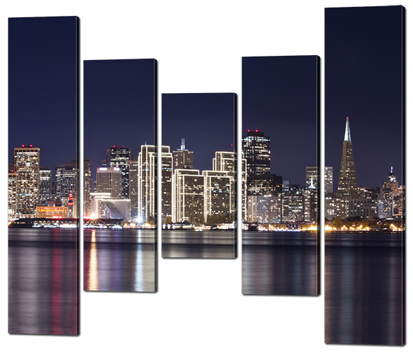 Модульная картина Ночной Сан Франциско