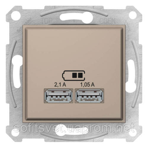 

USB-розетка х2 2.1А титан Sedna SDN2710268 Schneider Electric