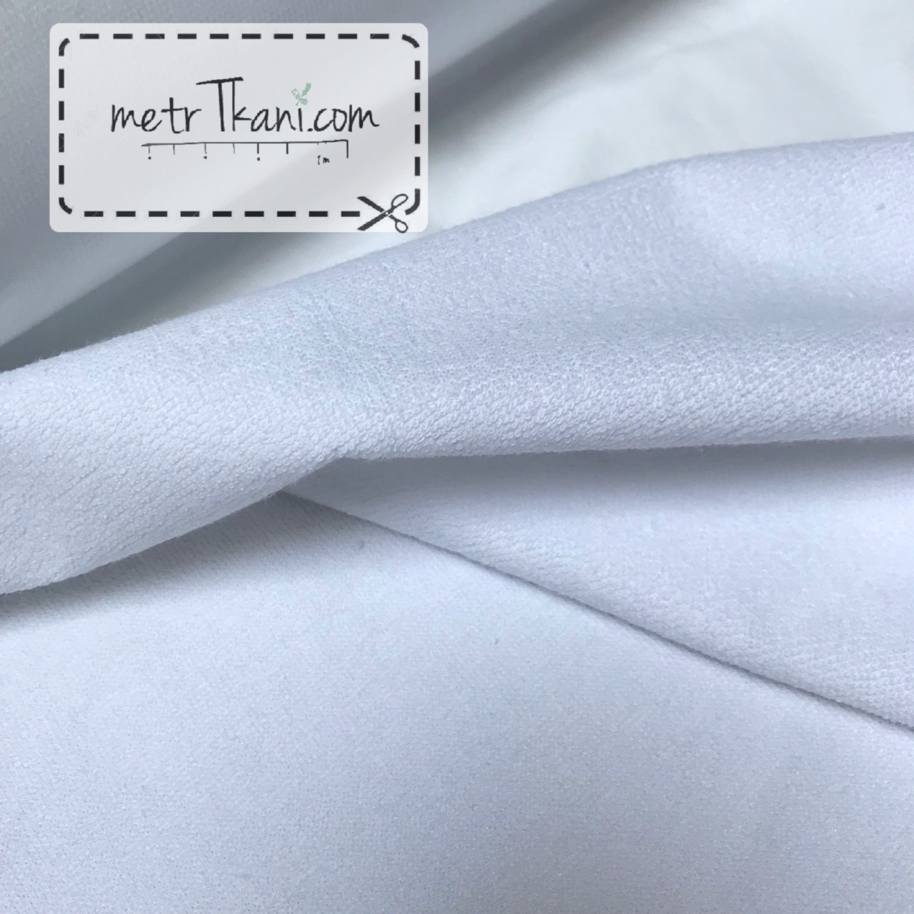 Непромокаемая мембранная, махровая ткань, белого цвета (Китай )200 г/м/2 №МНП-2-3