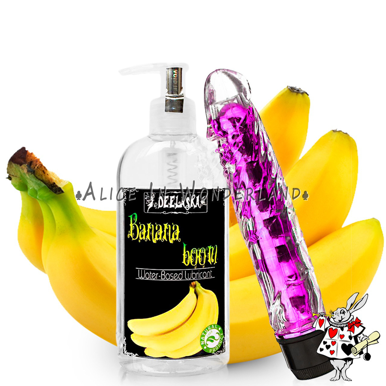 Мастило - гель з ароматом банана 200 мл + Вібратор вагінальний яскравого кольору