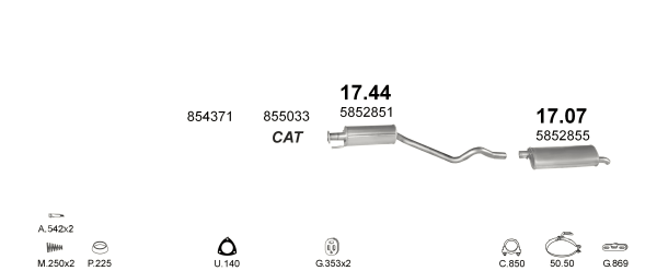 

Резонатор (выхлопная система) OPEL ASTRA F 1.8i (1796 см3) (91-98гг) (Опель Астра Ф) хетчбэк