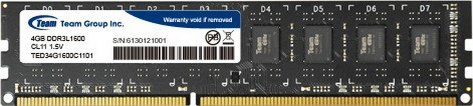 Оперативная Память Team DDR3 4GB 1600MHz Elite (TED34G1600C1101) — Купить  Недорого на Bigl.ua (662994056)