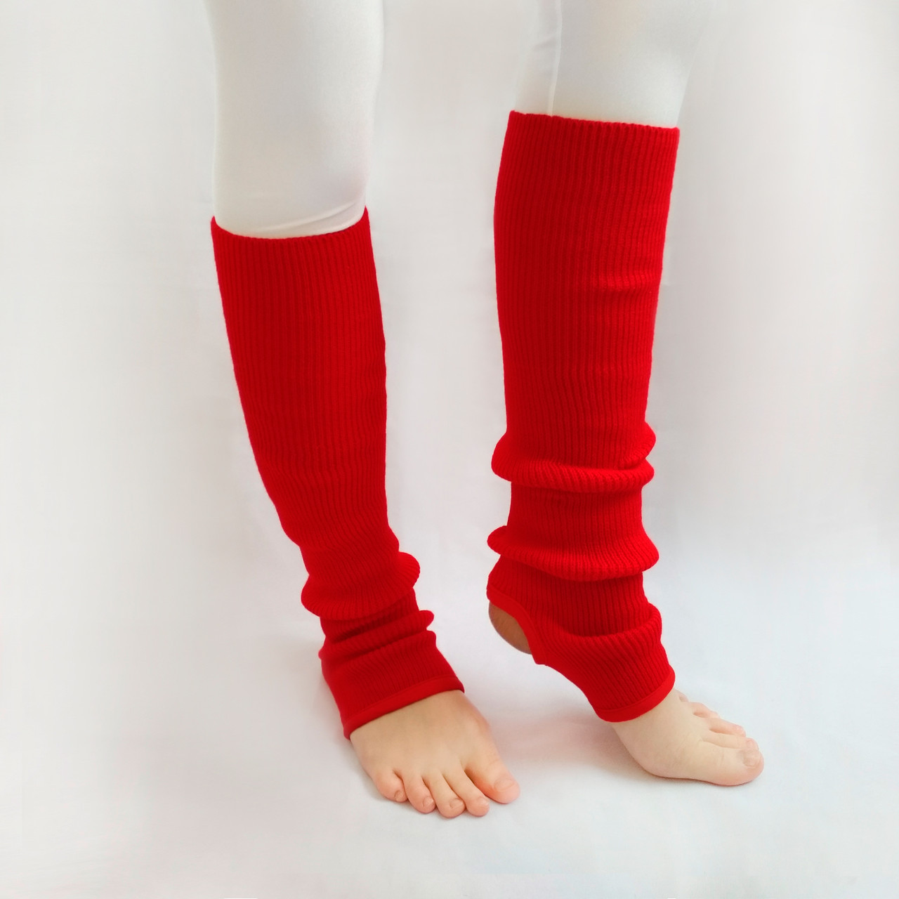 Вязаные детские гетры для танцев и гимнастики 35 см Красный для девочек до 10 лет