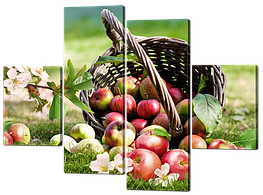 Модульная картина Корзина с яблоками