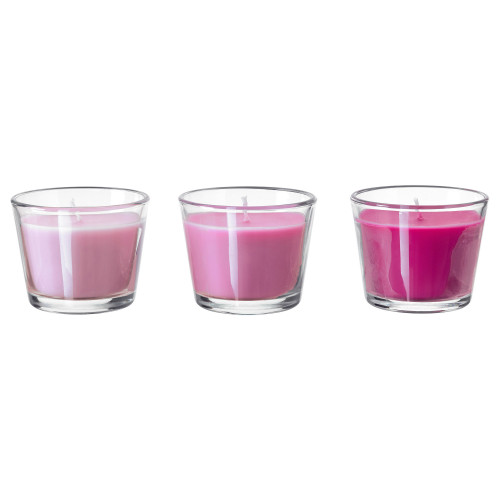 БРЭККА Ароматическая свеча в стакане, мятный леденец, розовый, 4027765