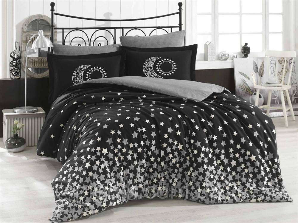 

Комплект постельного белья 160х220 HOBBY Poplin Stars серый 31668_1,5