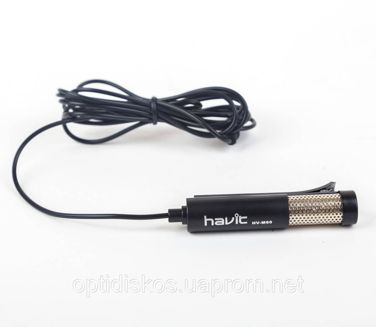 Микрофон петличка Havit, HV-M60 черный, 1,5 м