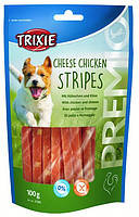 Trixie TX-31586 PREMIO Cheese Chicken Stripes 100гр - лакомство для собак   с курицей и сыром, фото 2