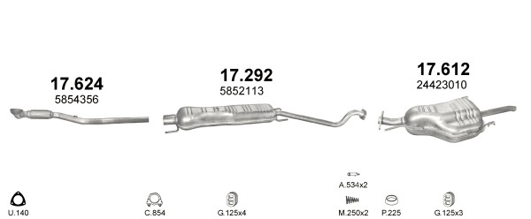 

Труба приемная (коллекторная) с гофрой OPEL ASTRA G (Classic) 1.8i-16V (1796см3) (00-03гг) (Опель Астра) седан