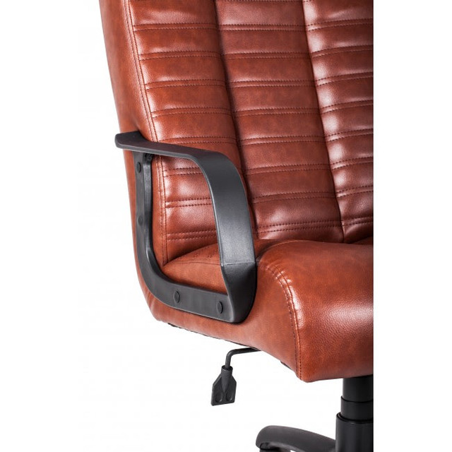 Кресло Атлантик пластик, кожзам коричневый (фото 2)