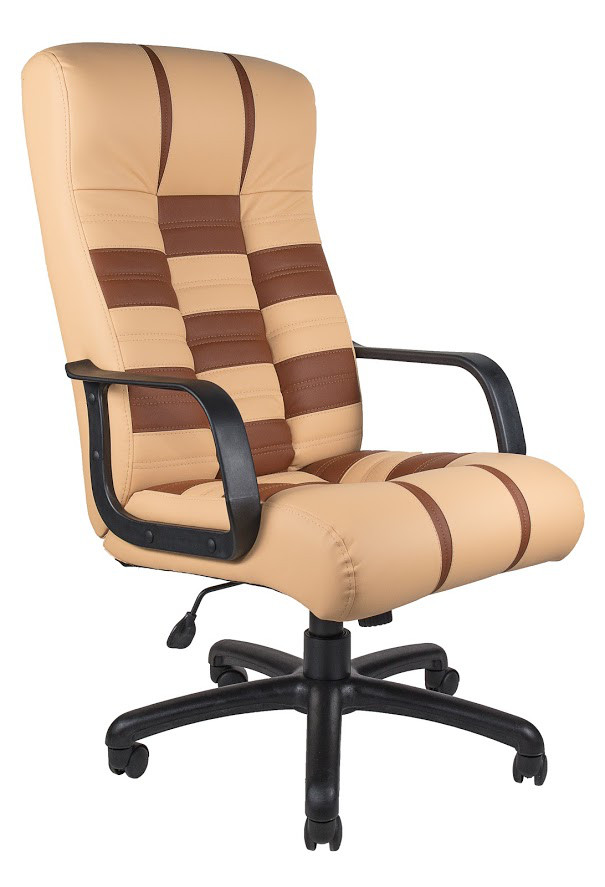 Кресло Chess пластик, кожзам Ecosoft бежевый с коричневыйм квадраты