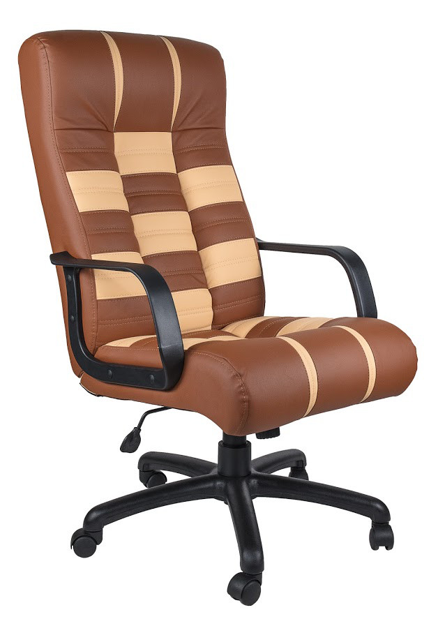 Кресло Chess пластик, кожзам Ecosoft коричневый с бежевым квадраты