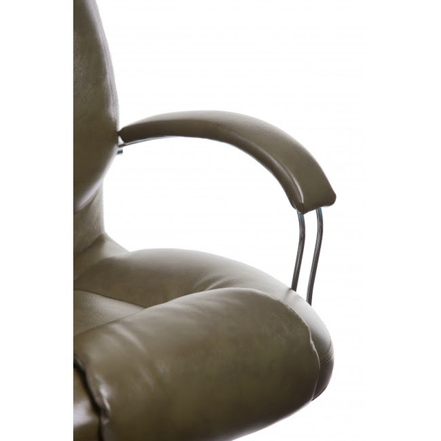 Кресло Бора хром, кожзам оливковый (подлокотники, фото 2)