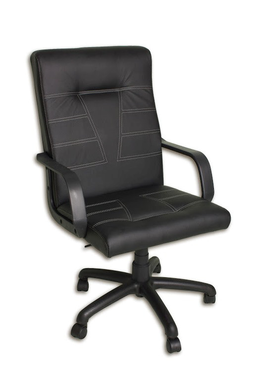 Кресло Джета пластик, кожзам черный (фото 2)