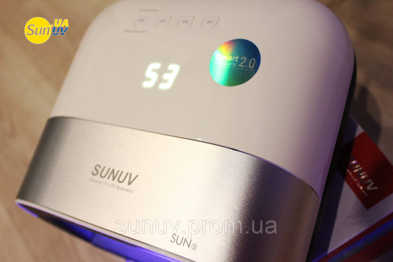 SUNUV.UA Sunuv3 48Вт Sun3 Smart nail lamp 2.0 гибридная уф лампа лед