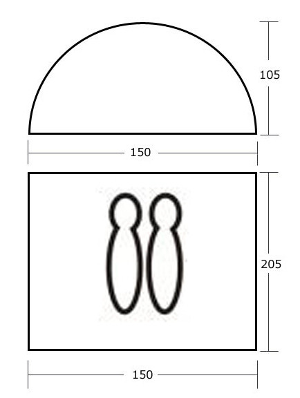 Палатка 2-х місна Acamper DOMEPACK2,Схема