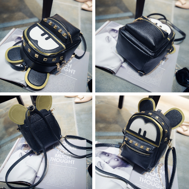Рюкзак женский мини сумка Mickey Mouse кожзам с ушками