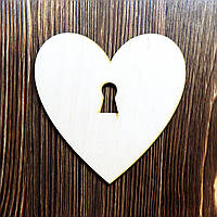 Высечка деревянная Сердце-замок 10*10см фанера